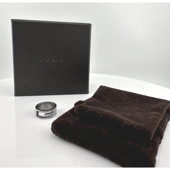 Gucci Abstract G Ring with GG Dust bag and Gucci Box - Size 4.25 - Picture 3 of 13